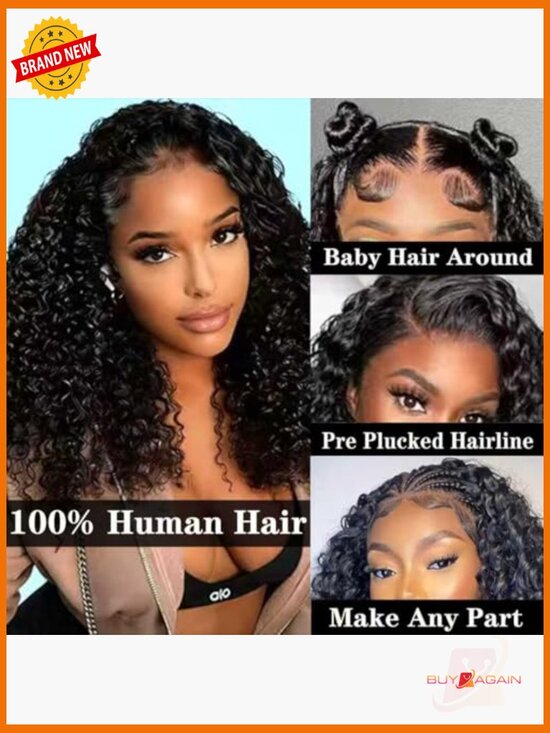 200 Density 100% Human Hair Deep Wave Lace Front Bob Wig 13x4 HD